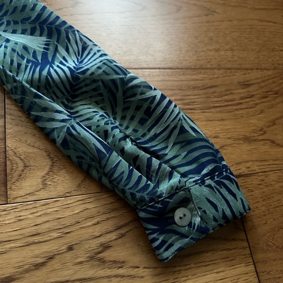 Coldwater Creek Sheer Long Sleeve Palm Print Swim Cover Up Duster Size SP - Picture 5 of 9